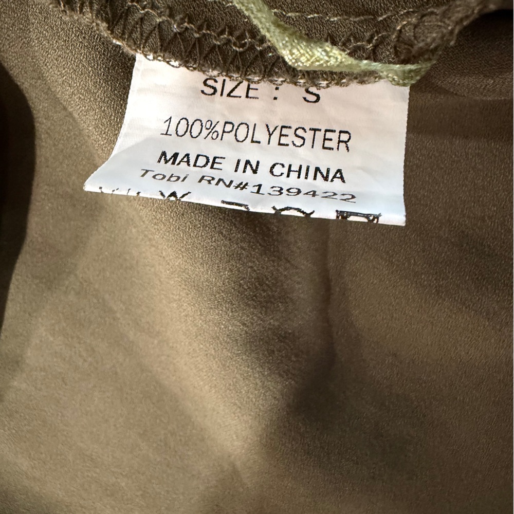 Tobi Olive V-Neck Silk-Feel Cami. Hardly Used - Picture 5 of 5